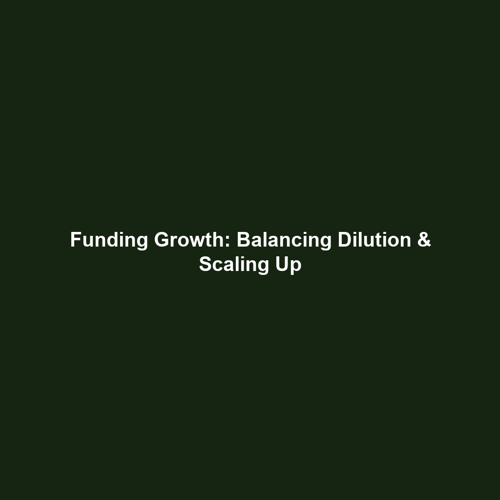 Funding Growth: Balancing Dilution & Scaling Up